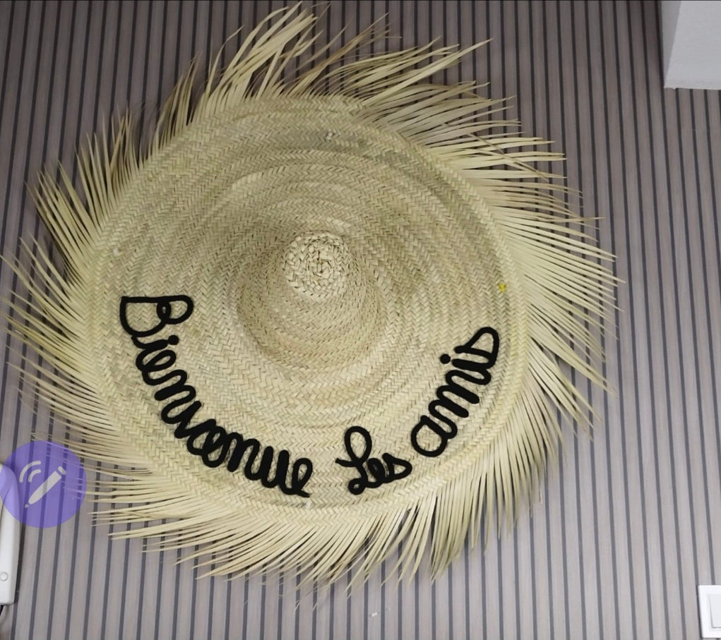 Chapeau mural personnalisable - texte en tricotin