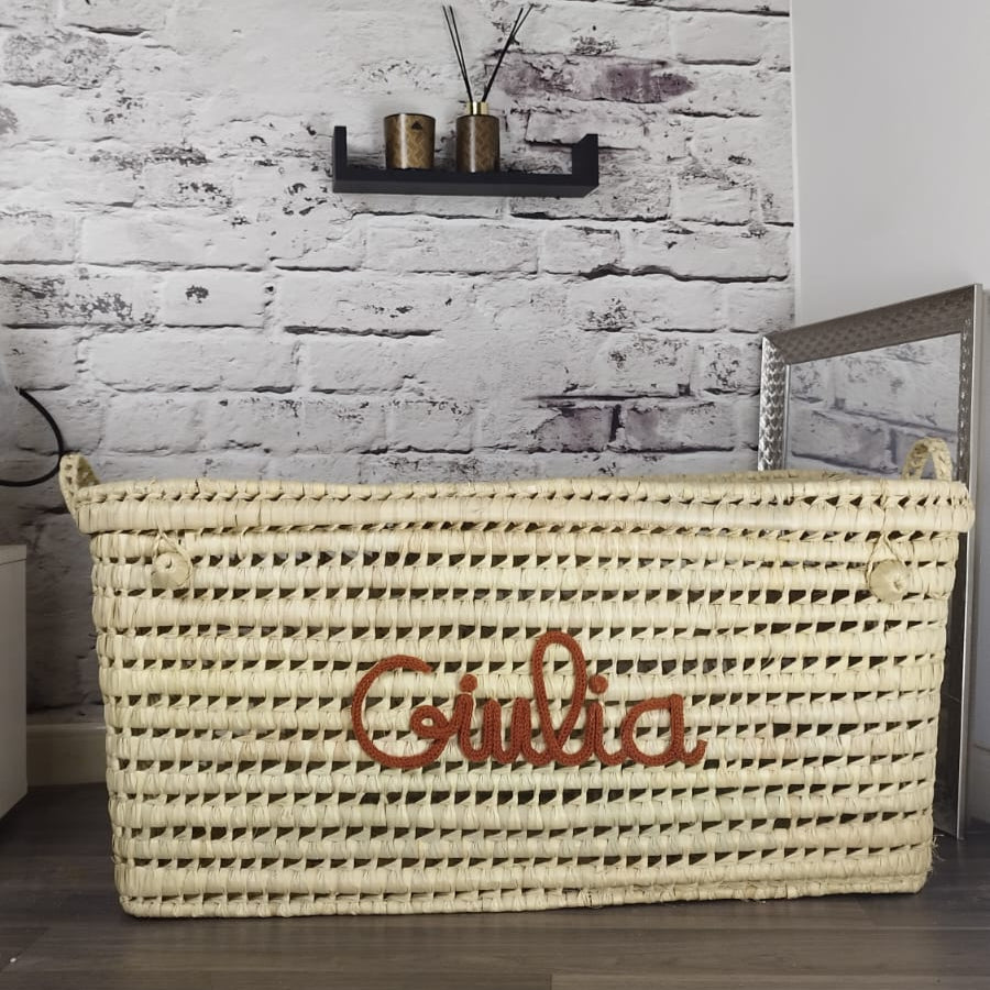 Coffre de rangement en osier – Personnalisé avec prénom