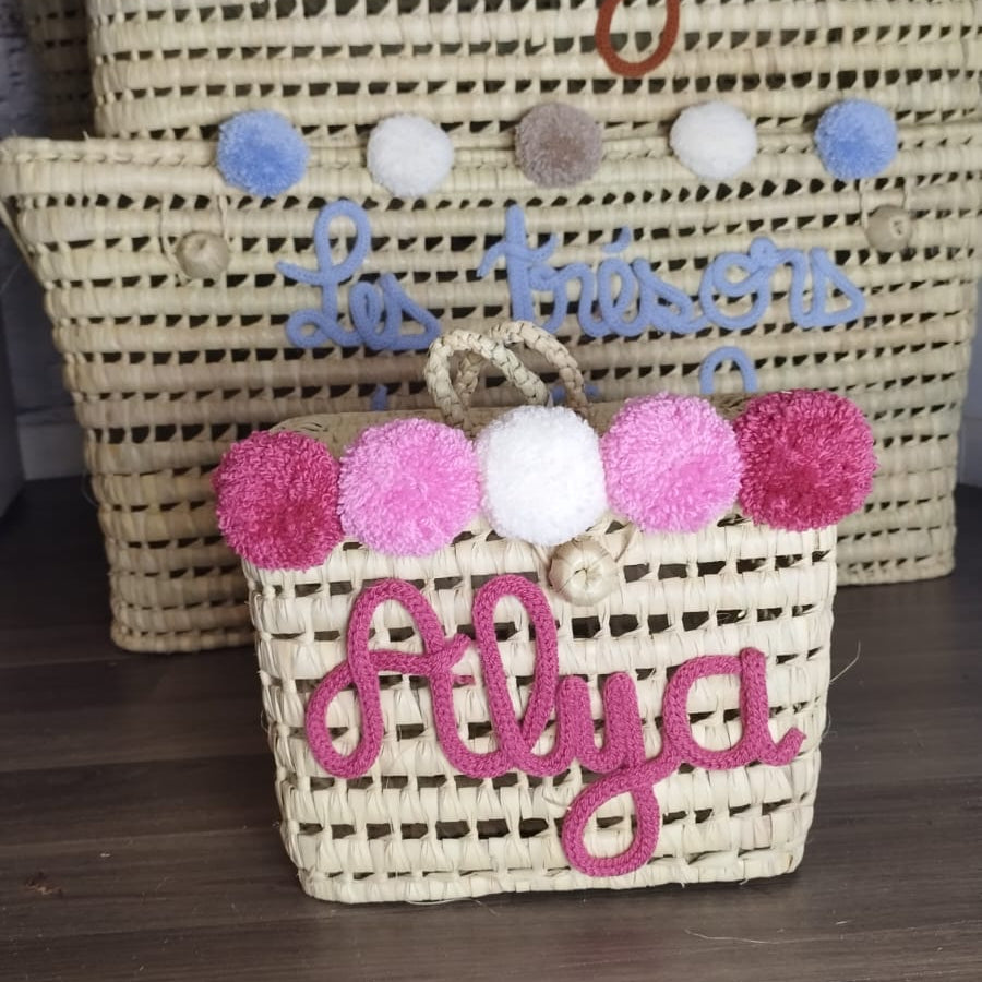 Coffre de rangement en osier – Personnalisé avec prénom