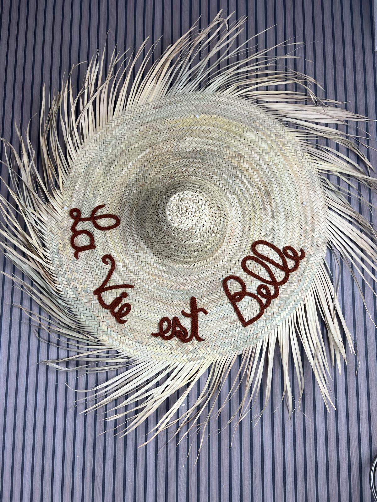Chapeau mural personnalisable - texte en tricotin